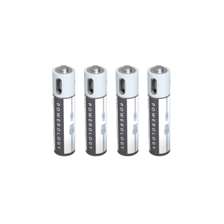 Powerology USB Rechargeable Lithium-ion Battery AAA ( 4pcs /pack ) - Tech Goods