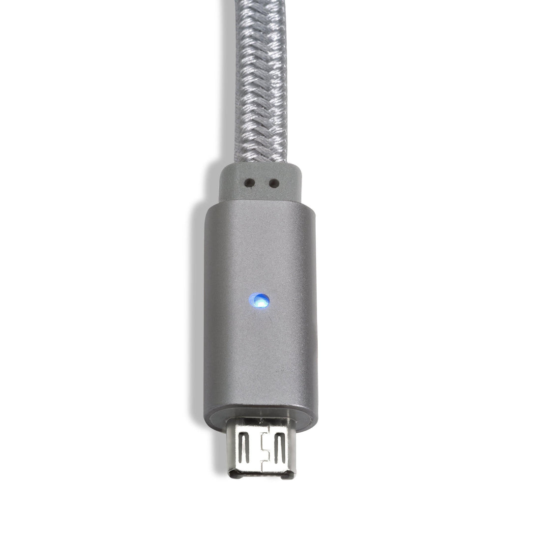 4smarts Micro-USB Data Cable GleamCord + Charge Notice 15cm - Grey - Tech Goods