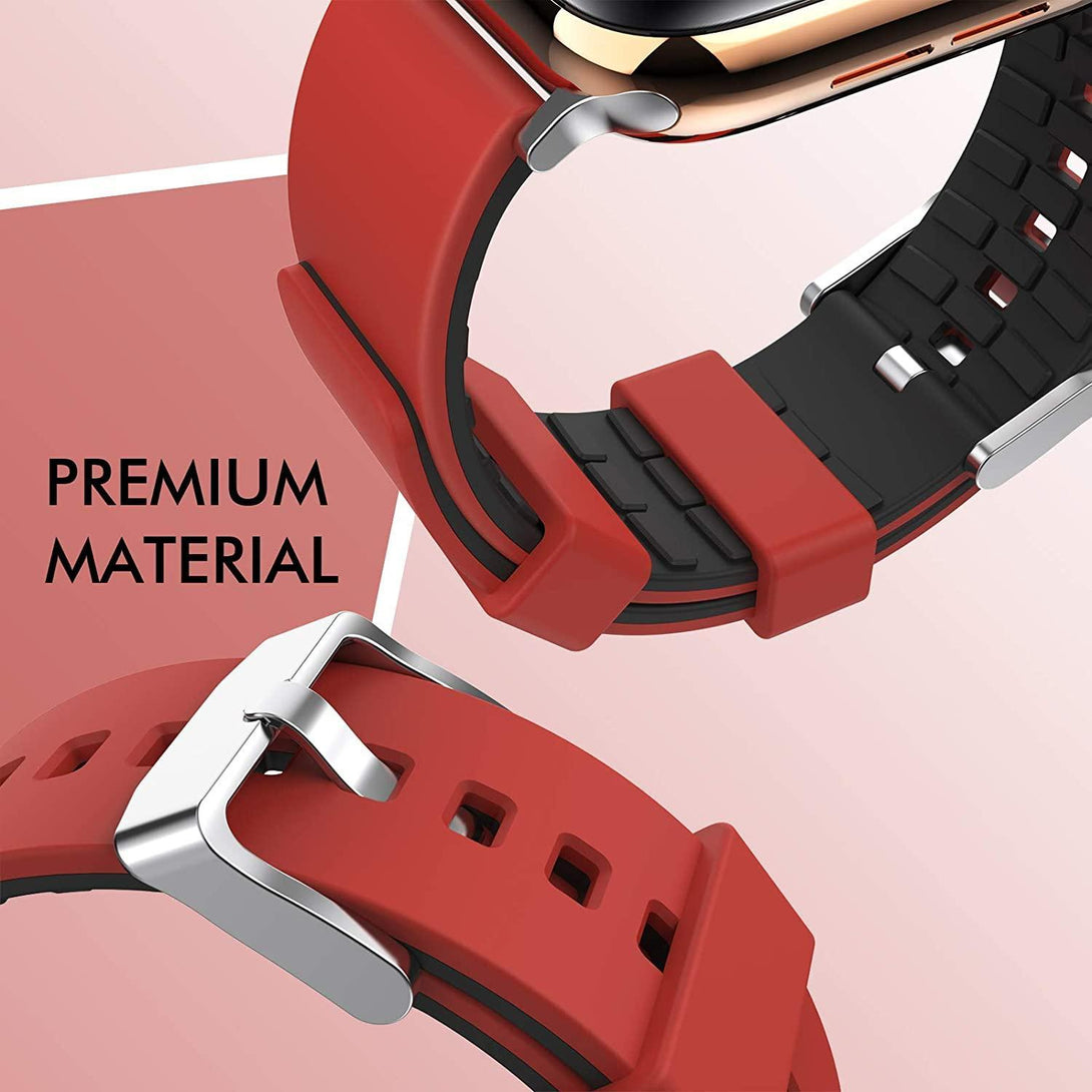 AhaStyle Duotone Silicone Bands for Apple Watch 42/44mm - Red, Black - Tech Goods