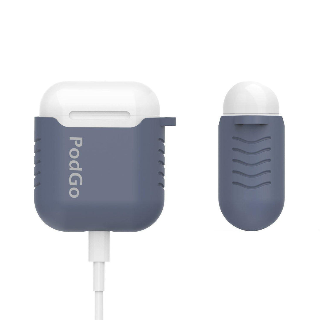AhaStyle PodGo Silicone Keychain Case for Apple AirPods - Navy Blue - Tech Goods
