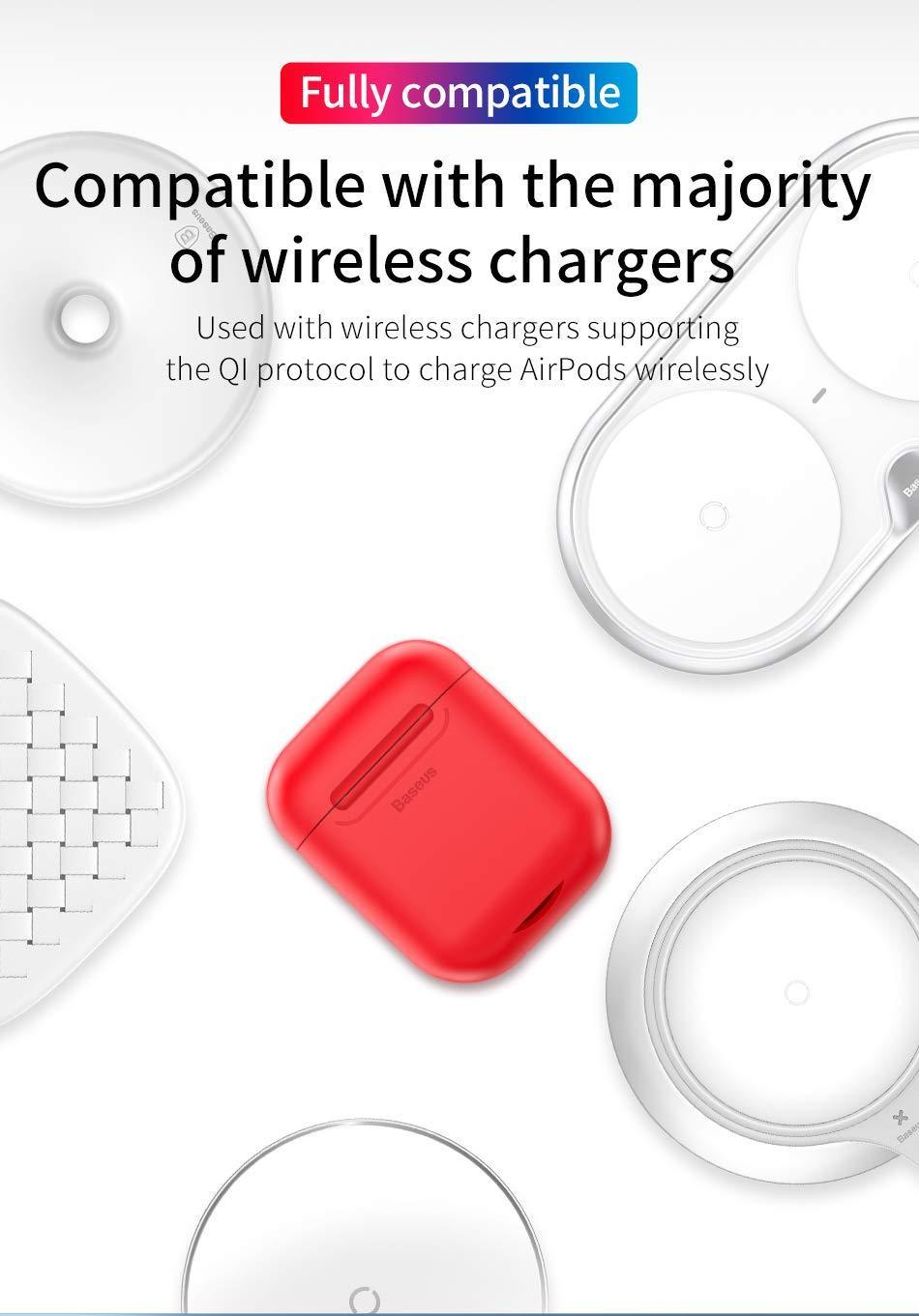 Baseus wireless charger for Airpods - Red - Tech Goods