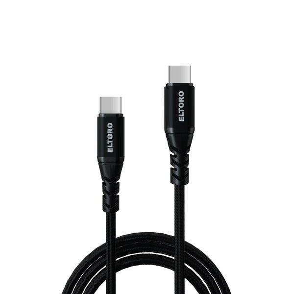 Eltoro Kevlar Cable USB-C to USB-C 60W - 1M with Nylon PP Yarn Jacket - Black - Tech Goods