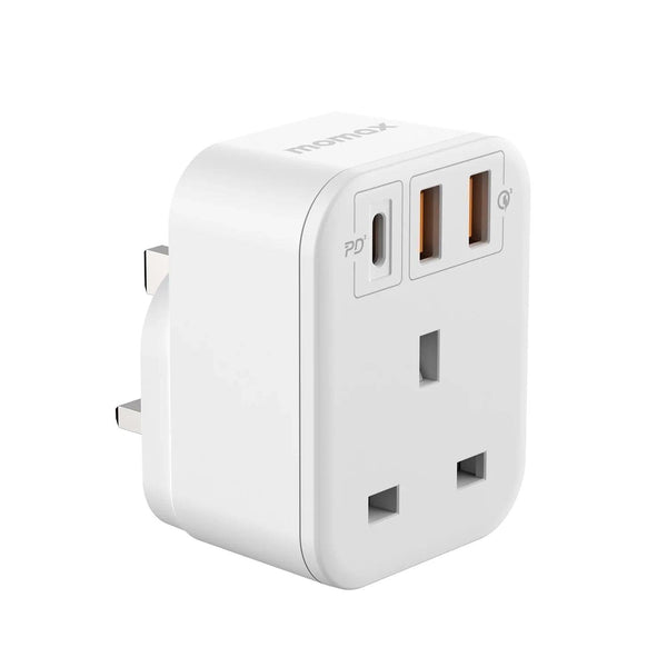 Momax ONEPLUG 1-Outlet Extension Socket With USB - White - Tech Goods