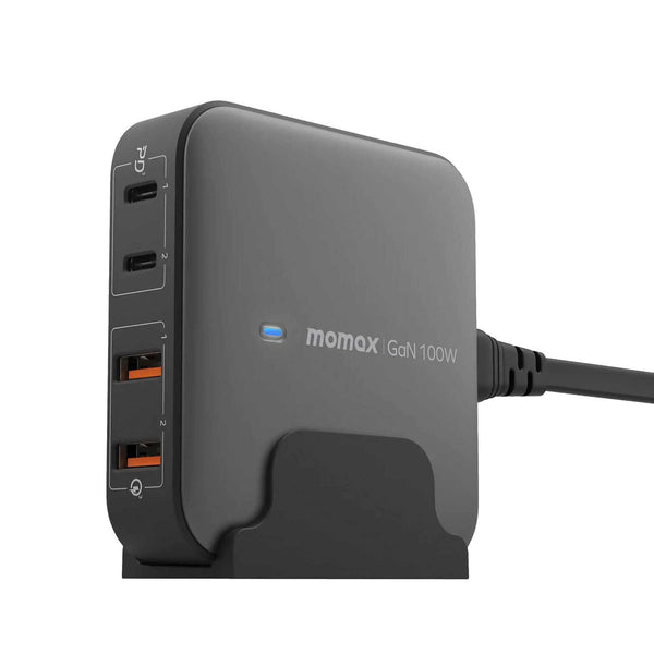 Momax OnePlug 100W 4-Port GaN Desktop Charger - Grey - Tech Goods