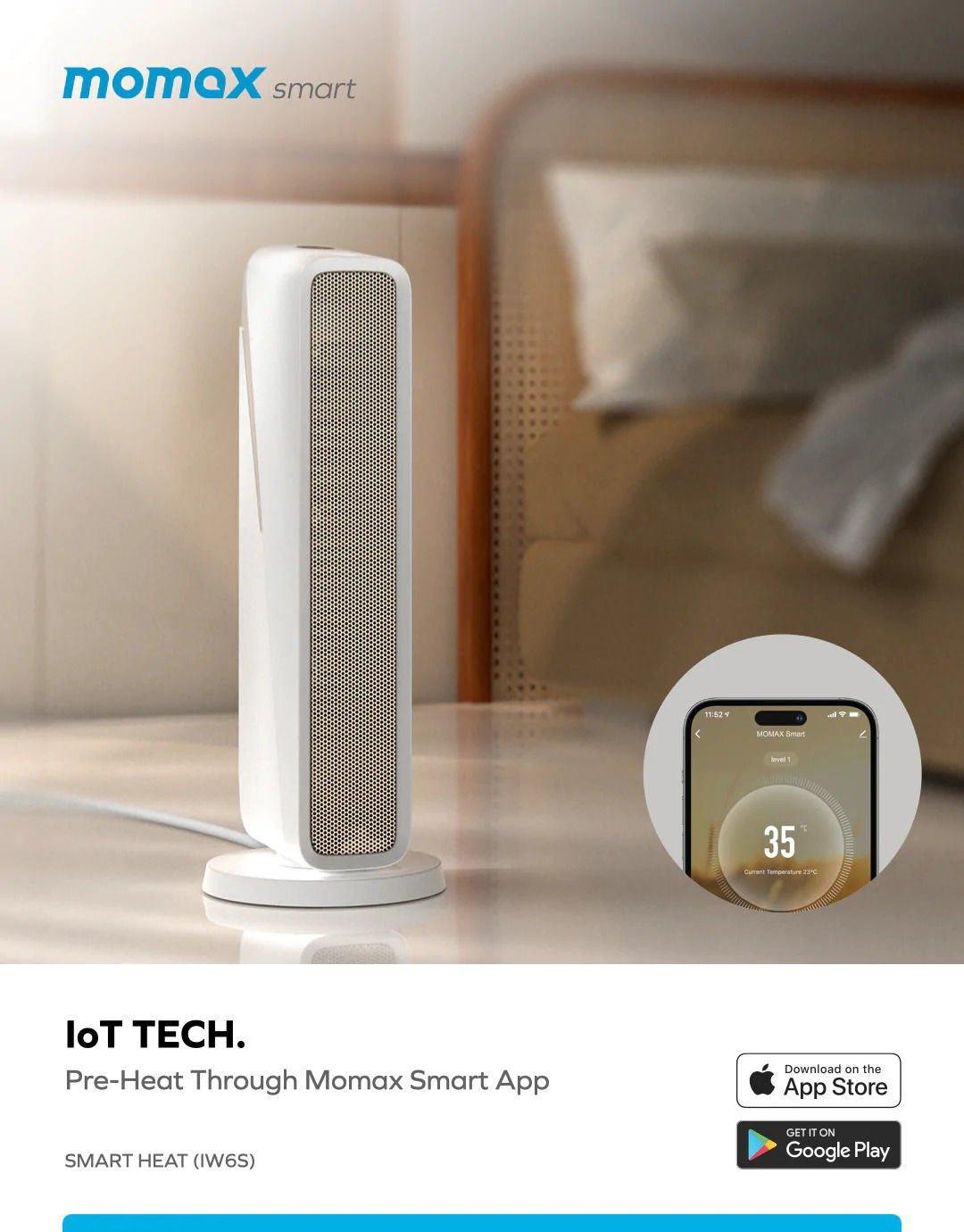 Momax Smart Heat IoT Medium space heater - White - Tech Goods
