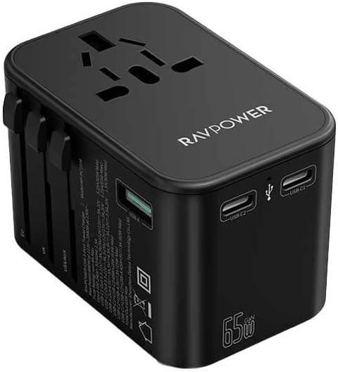 RAVPower PC1034 PD Pioneer 65W 3-Port Travel Charger - Tech Goods