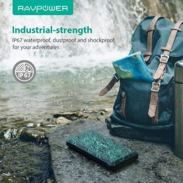 RAVPower Power Bank Rugged 20100mAh PD QC3.0 Waterproof - Camouflage - Tech Goods
