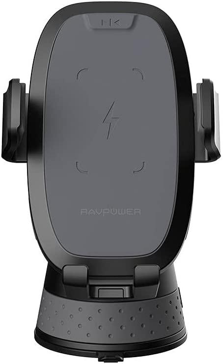 RAVPower Wireless Charging Car Holder with Suction Base 10W/7.5W/5W - Black - Tech Goods