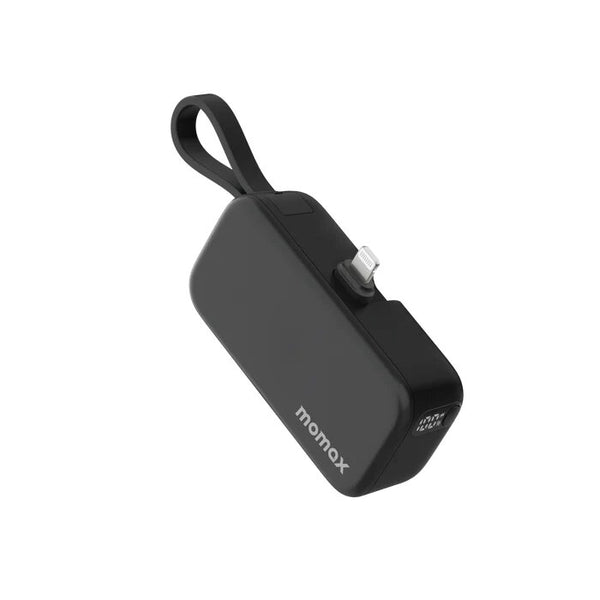 Momax 1-Power Mini 5000mAh Bulit-in Foldable Lightning Battery Pack - Black