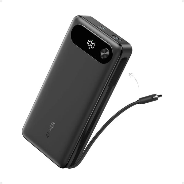 Anker Power Bank 20000mAh 87W Built-In USB-C Cable - Black