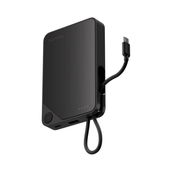 Momax 1-Power X Battery Pack 10000mAh with Built-in USB-C Cable - Black