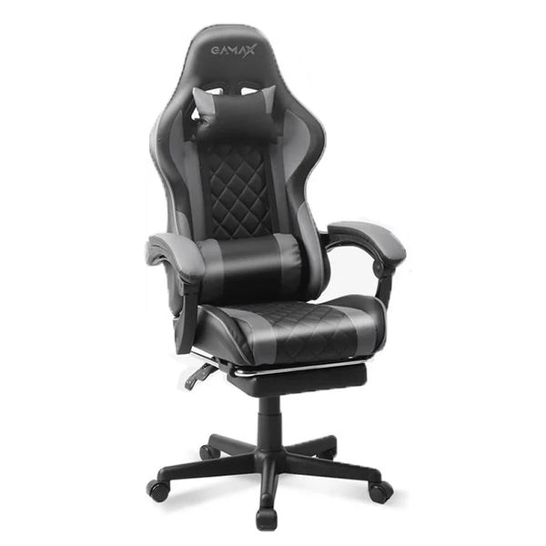 Gamax Gaming Chair Model 1-LT001L with Linkage Function Armrest & Retactable Footrest - Grey