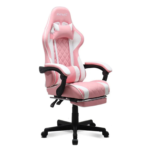 Gamax Gaming Chair Model 1-LT001L with Linkage Function Armrest & Retactable Footrest - Pink