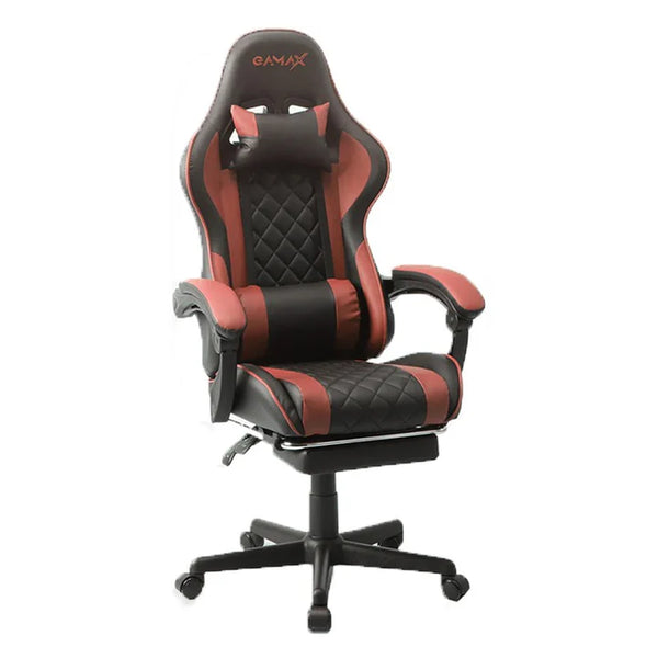 Gamax Gaming Chair Model 1-LT001L with Linkage Function Armrest & Retactable Footrest - Red