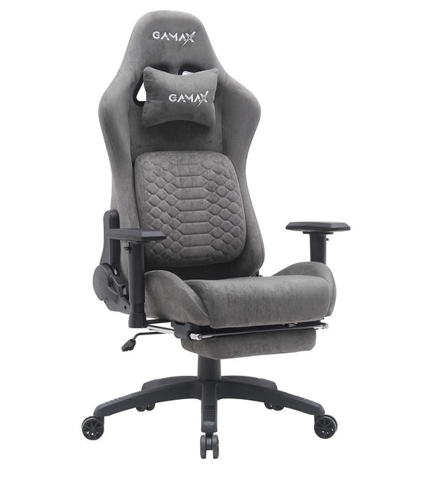 Gamax Gaiming Chair model BS-7966 with Foot Rest - Gray ( Installation not included )