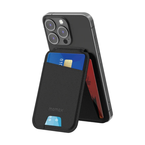 Momax Magnetic Wallet Card Holder With Stand - Black