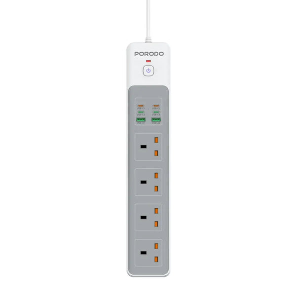 Porodo 4AC 65W 3000W Power Strip - White