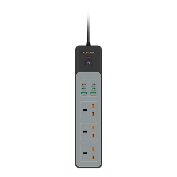 Porodo 3AC | 45W | 300W Power Strip - Black