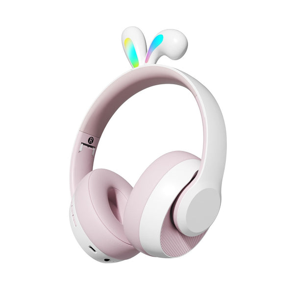 Porodo Soundtec Kids Wireless Headphone Rabbit Ears LED Lights - Pink