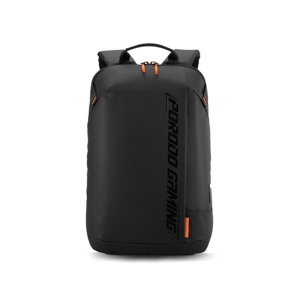 Porodo Gaming Water-Resistant PU Laptop Backpack With USB -C Port - Black