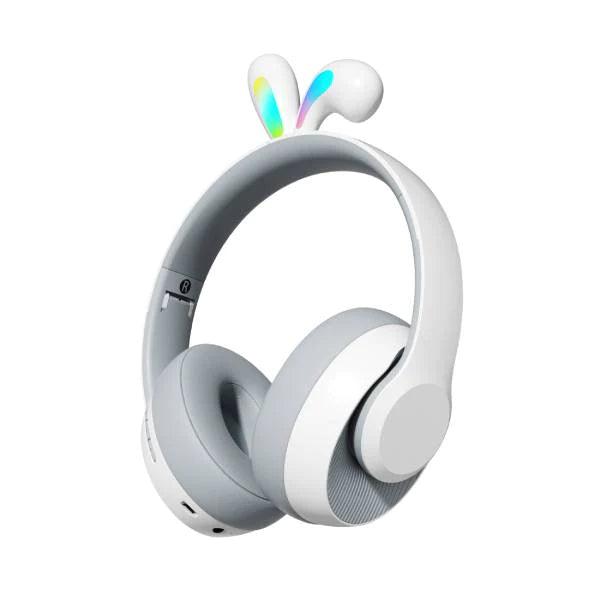 Porodo Soundtec Kids Wireless Headphone Rabbit Ears LED Lights - Grey - Tech Goods