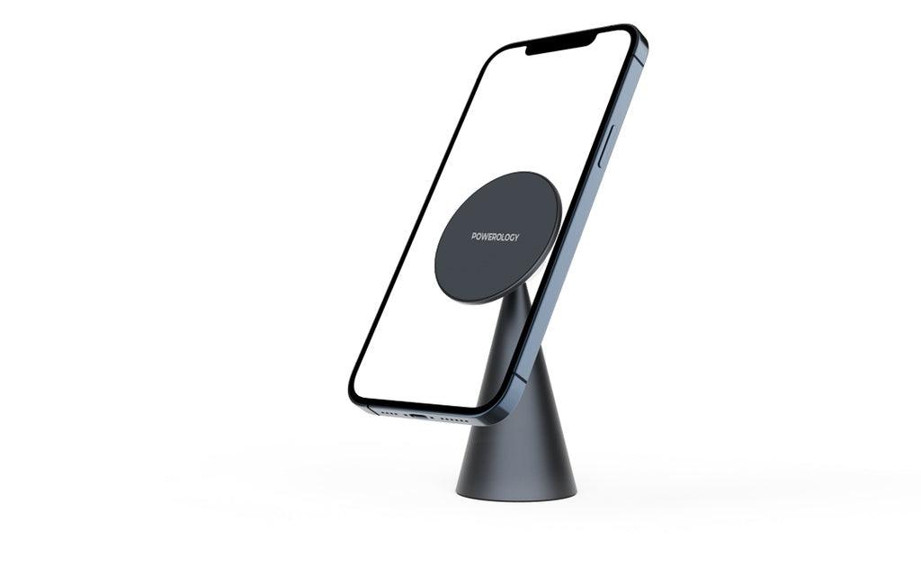 Powerology Desktop Conical Magsafe Phone Holder with 17*N5 Magnets - Dark Grey - Tech Goods