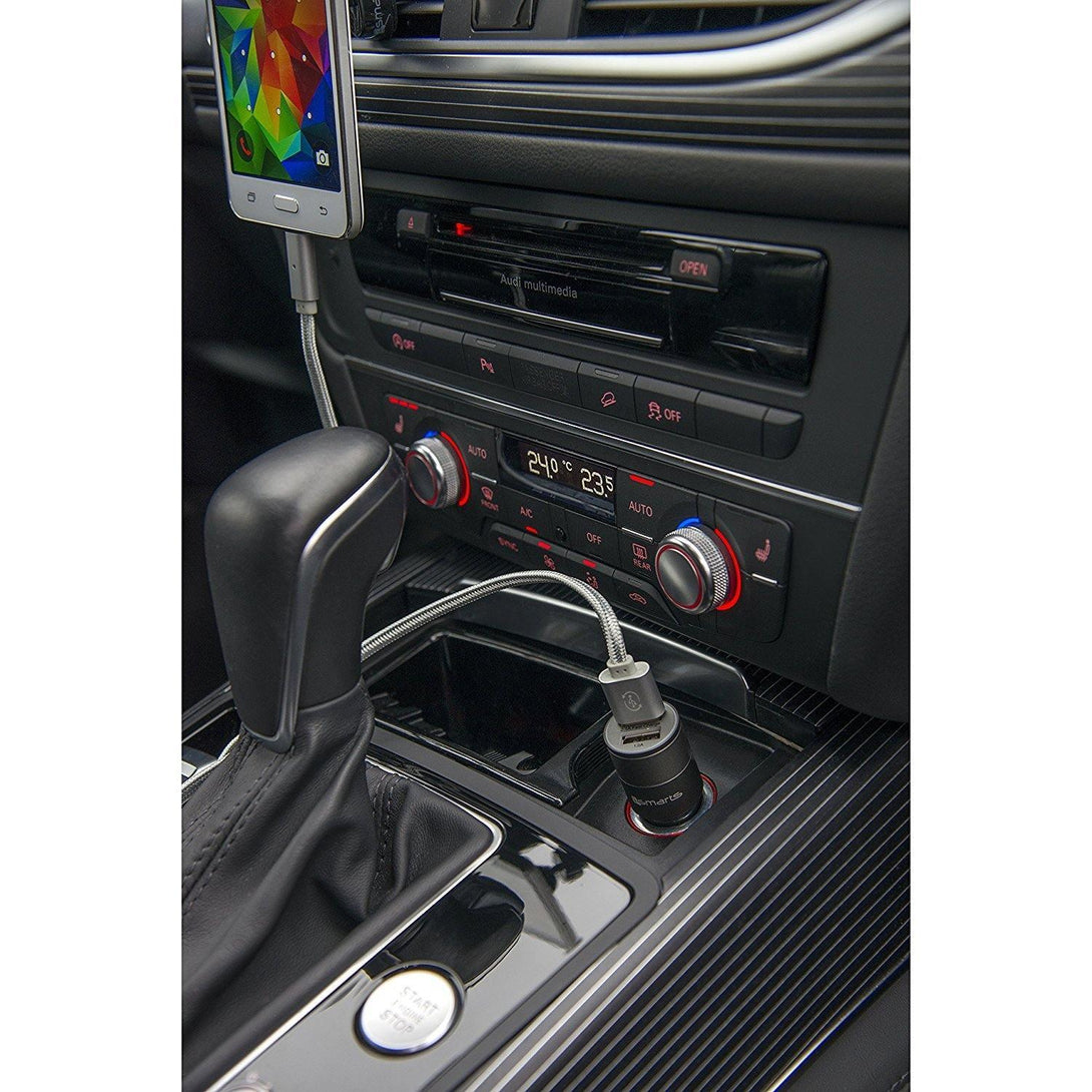 4smarts Car Charger Hybrid 2.0 black reversible 15.5W metal/black - Tech Goods
