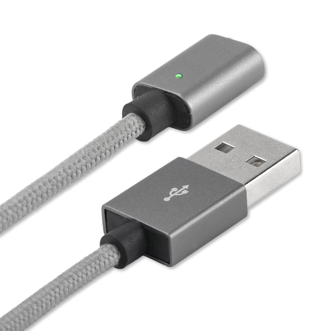 4smarts Magnetic USB Cable GRAVITYCord 1m grey + Lightning & Micro-USB Connector - Tech Goods
