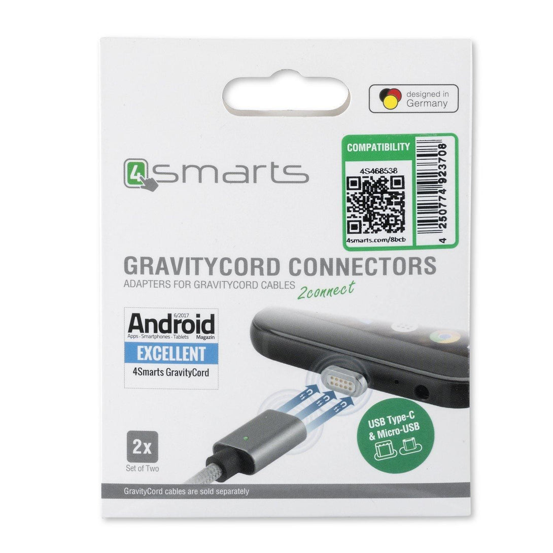 4smarts Magnetic USB Type-C & Micro-USB connector GRAVITYCord pack of two - Tech Goods