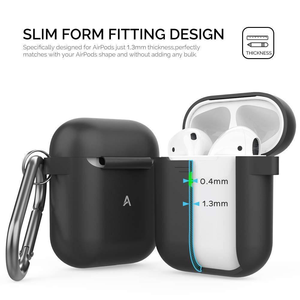 AhaStyle AirPods Case Protective Cover (Front LED Visible) Silicone - Black - Tech Goods