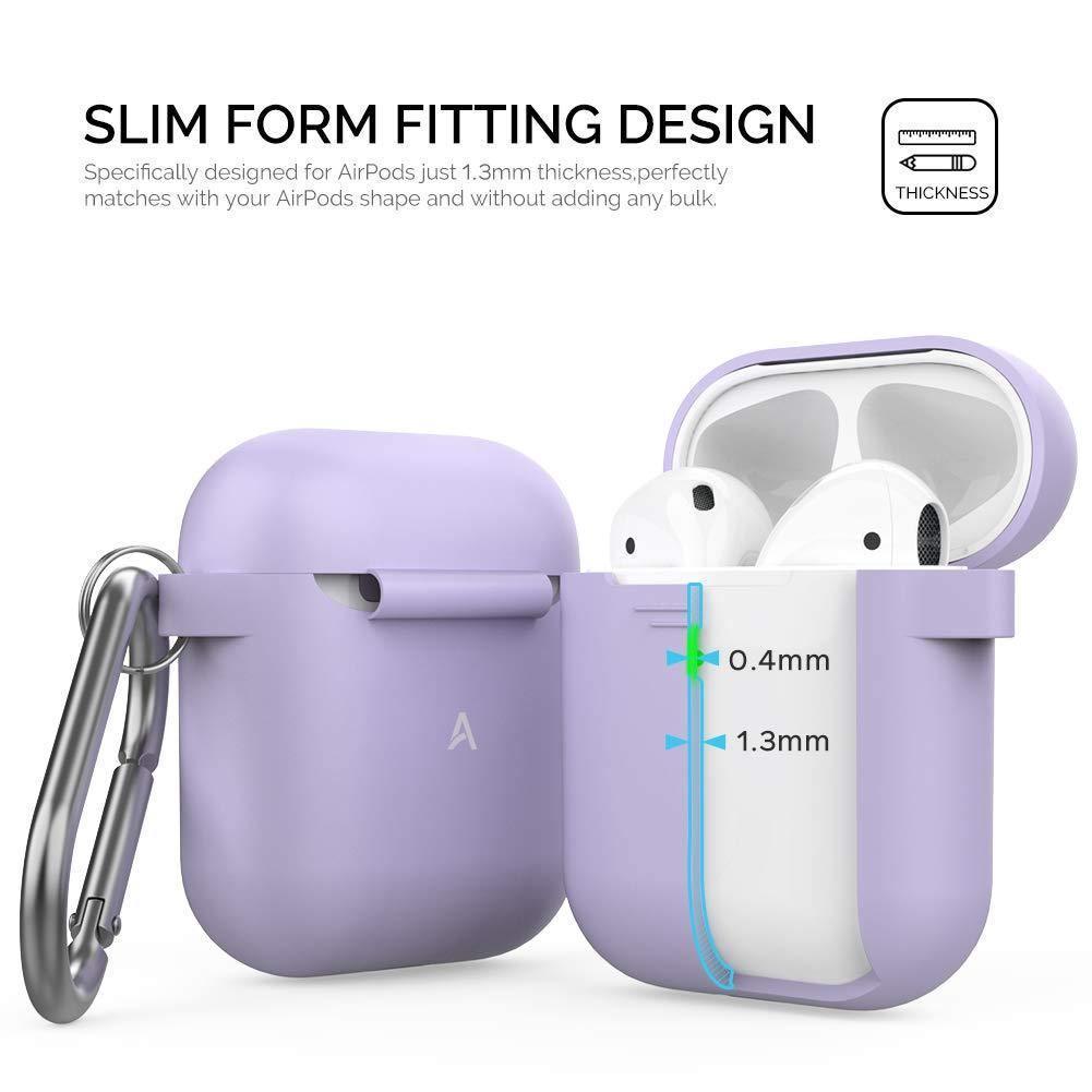 AhaStyle AirPods Case Protective Cover (Front LED Visible) Silicone - Lavender - Tech Goods