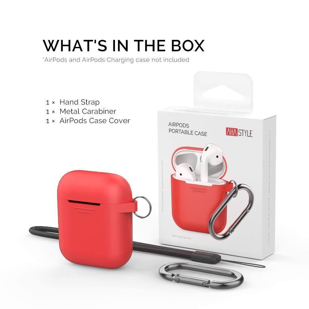 AhaStyle AirPods Case Protective Cover (Front LED Visible) Silicone - Red - Tech Goods
