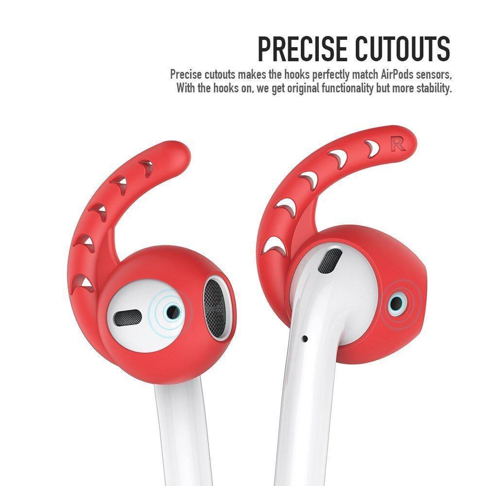 AhaStyle AirPods Ear Hooks Cover for Apple AirPods and EarPods (3 Pairs) - Red - Tech Goods