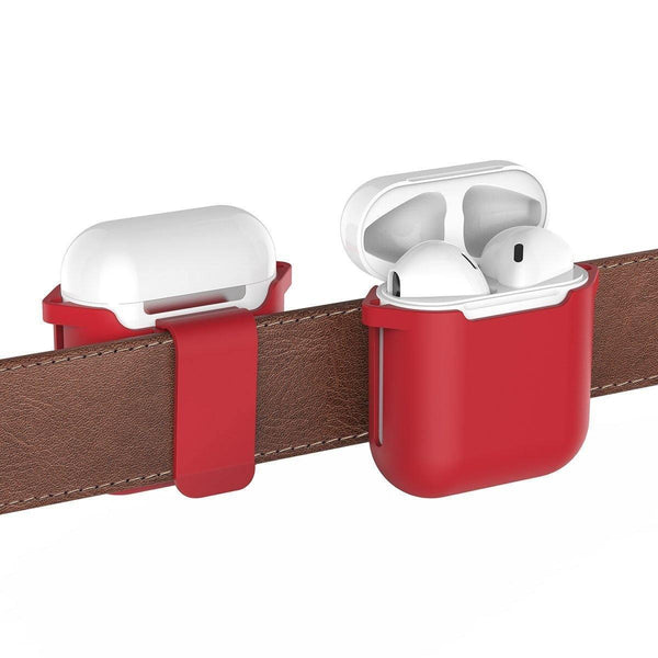 AhaStyle Detachable Belt Clip Hardshell Protective Case for Apple AirPods - Red - Tech Goods
