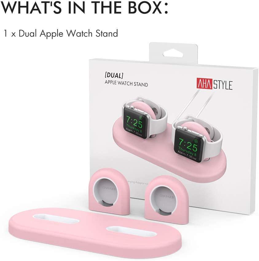 AhaStyle Dual ABS Charging Dock for Apple Watch - Pink - Tech Goods