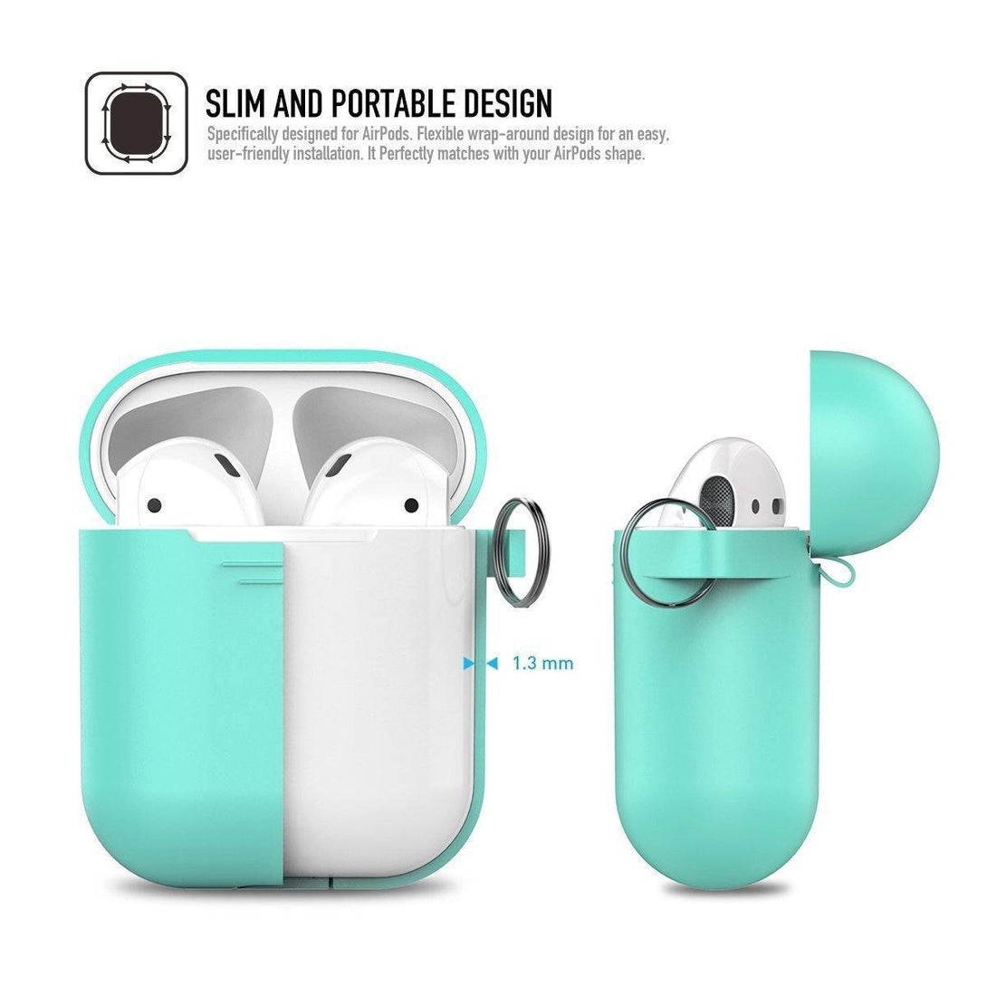 AhaStyle Full Protective Cover Portable Silicone Skin for Apple AirPods - Mint Green - Tech Goods