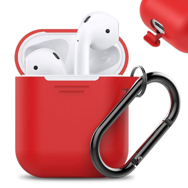 AhaStyle Full Protective Cover Portable Silicone Skin for Apple AirPods - Red - Tech Goods