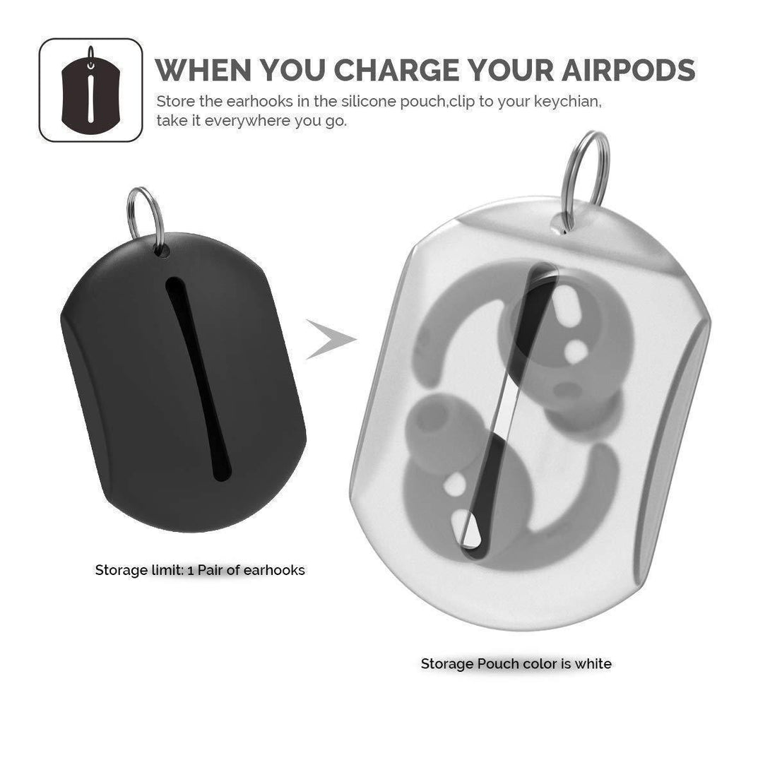 AhaStyle Hooks and Covers for Apple AirPods and EarPods 2 Pairs- Large & Small - Black - Tech Goods