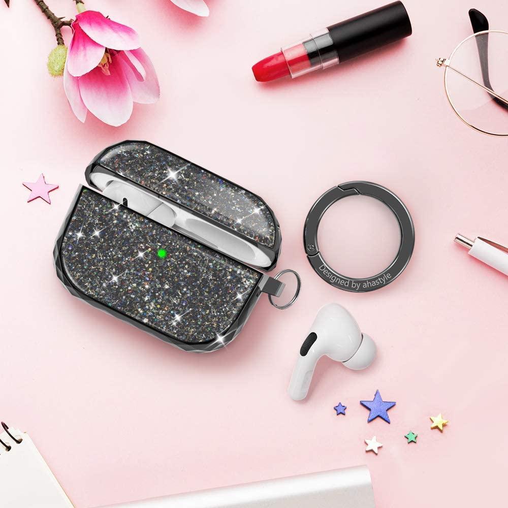 AhaStyle Luxury AirPods Pro Case Cover Glittery - Black - Tech Goods