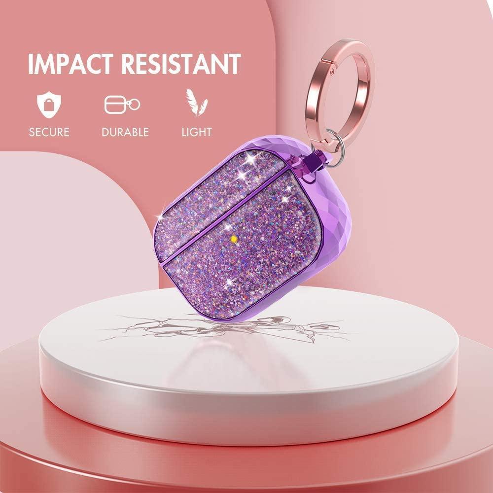 AhaStyle Luxury AirPods Pro Case Cover Glittery Lavender purple - Main Image