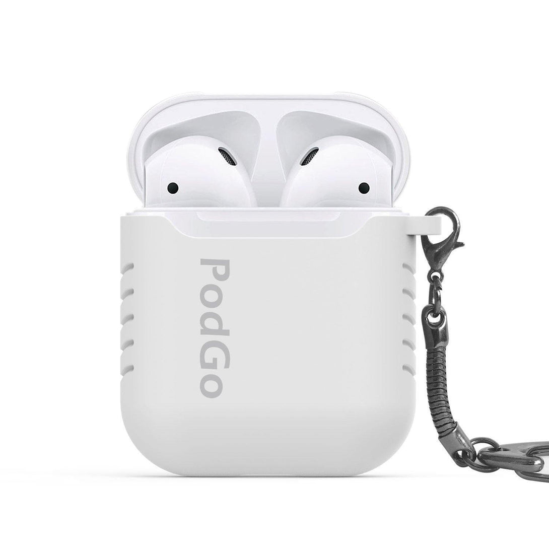 AhaStyle PodGo Silicone Keychain Case for Apple AirPods - White - Tech Goods