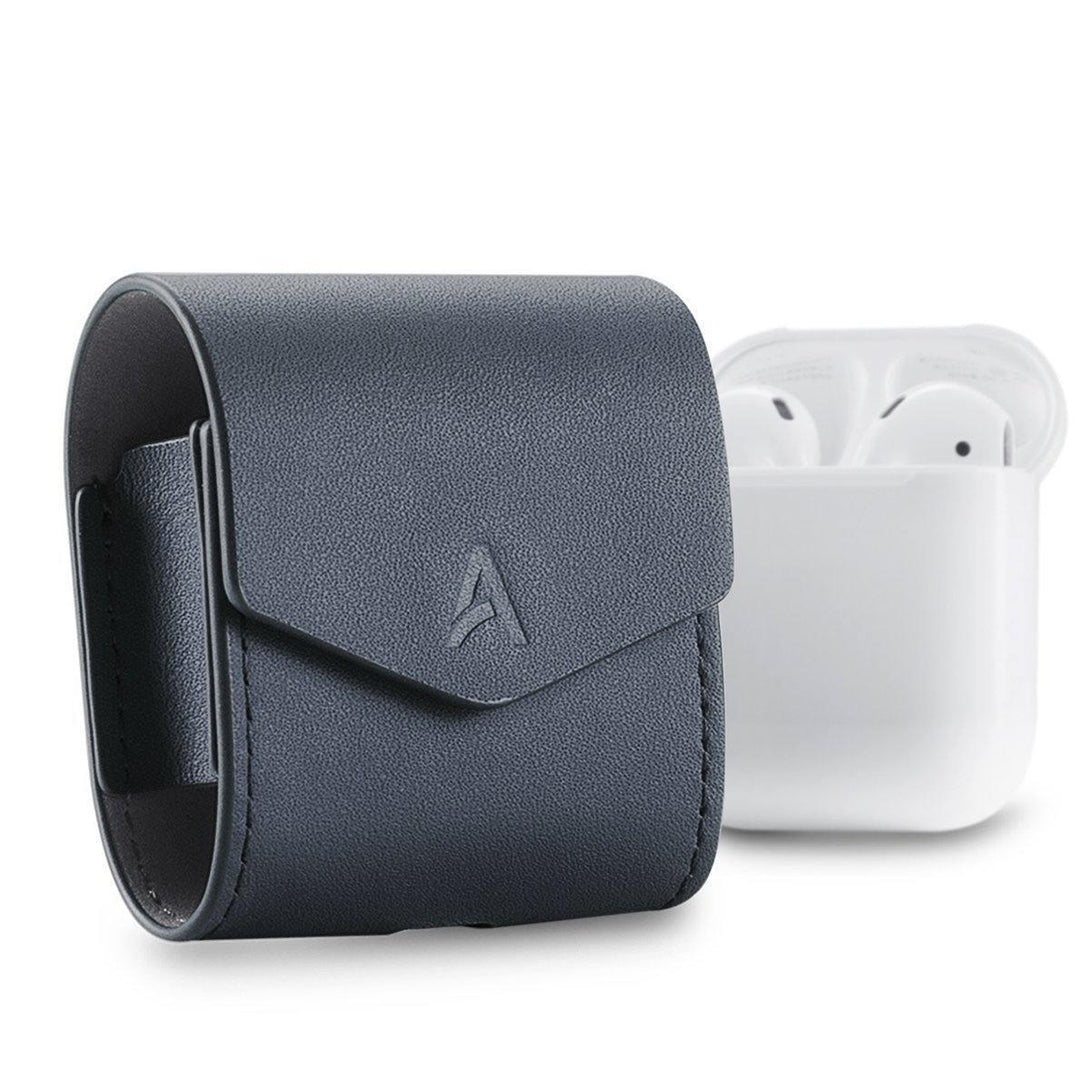 AhaStyle Premium Genuine Leather AirPods Case - Navy Blue - Tech Goods