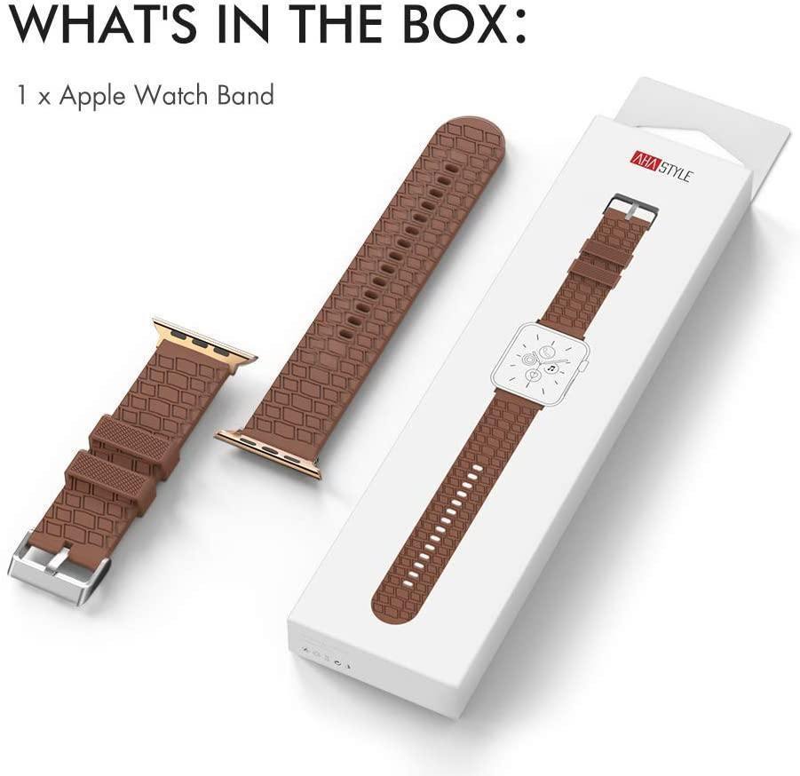 AhaStyle Premium Silicone Apple Watch Band Tire 38/40mm - Brown - Tech Goods
