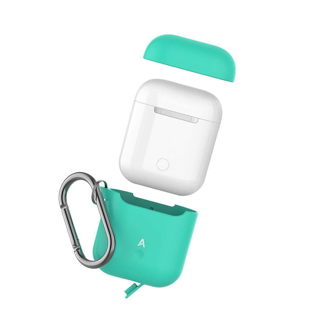 AhaStyle Premium Silicone Two Toned Case for Apple AirPods (Body-Mint Green/Top-Mint Green,Yellow) - Tech Goods
