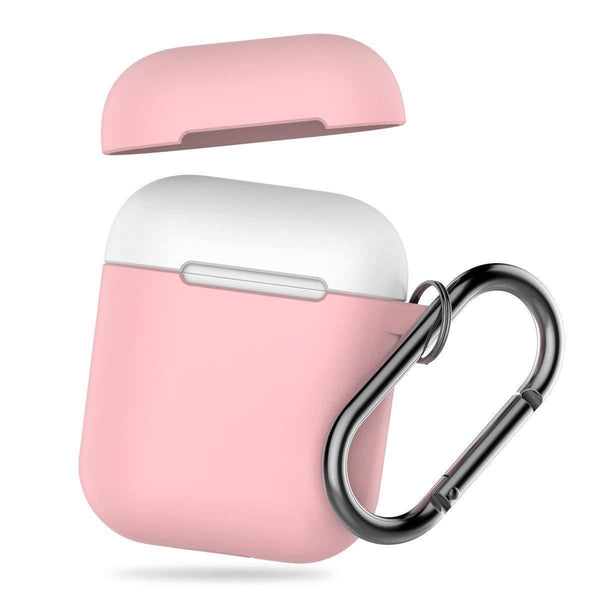 AhaStyle Premium Silicone Two Toned Case for Apple AirPods (Body-Pink/Top-Pink,White) - Tech Goods