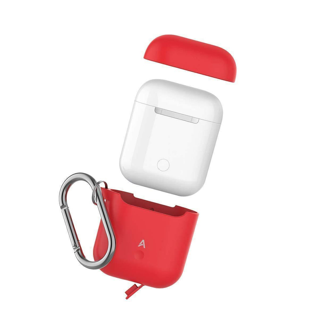 AhaStyle Premium Silicone Two Toned Case for Apple AirPods (Body-Red/Top-Red,Yellow) - Tech Goods