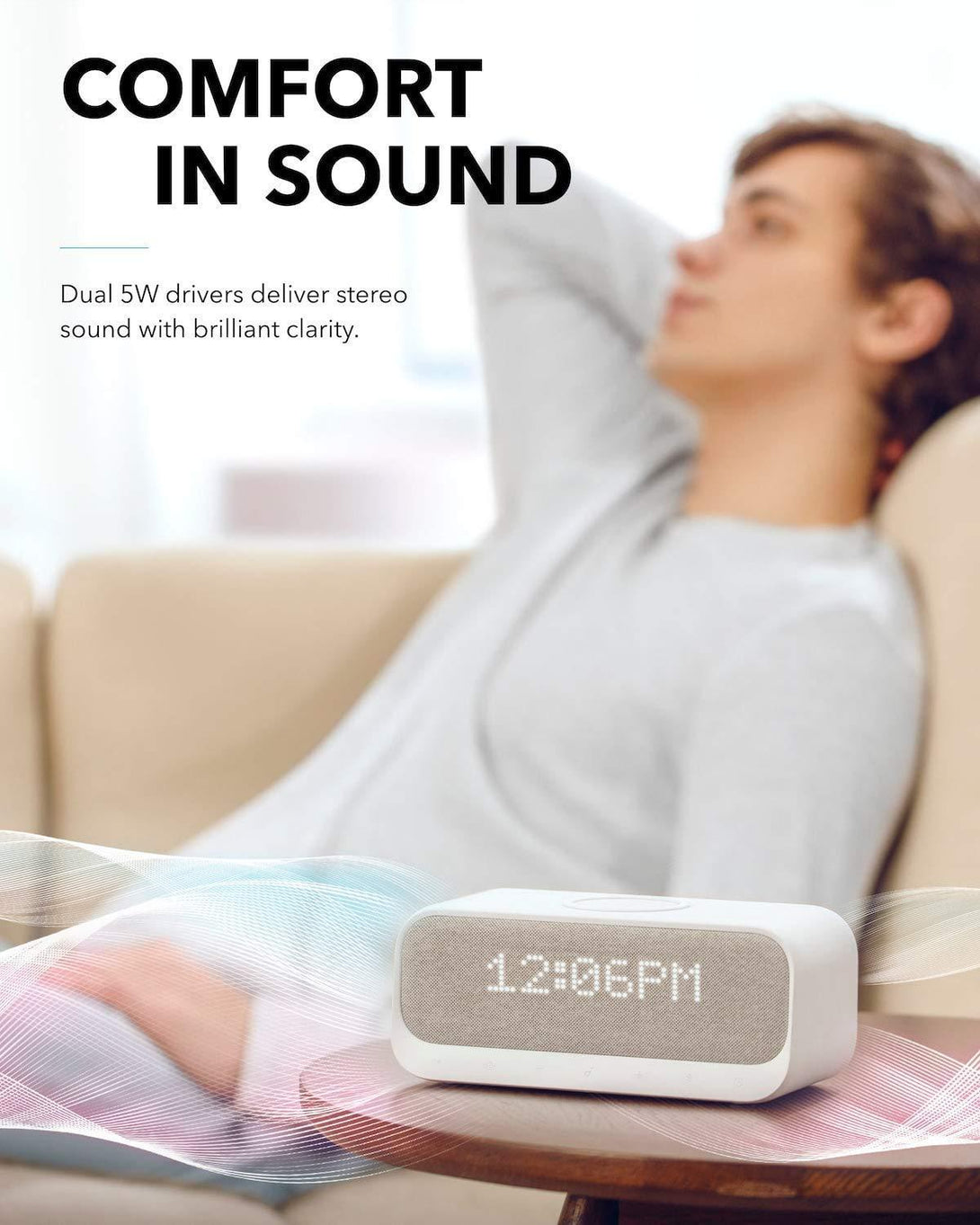 Anker SoundCore Wakey Bedside Speaker - White - Tech Goods