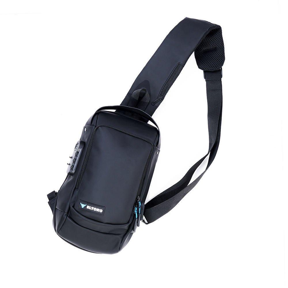 Eltoro Anti-Theft Chest/Cross Shoulder Bag with Charging Ports - Black - Tech Goods