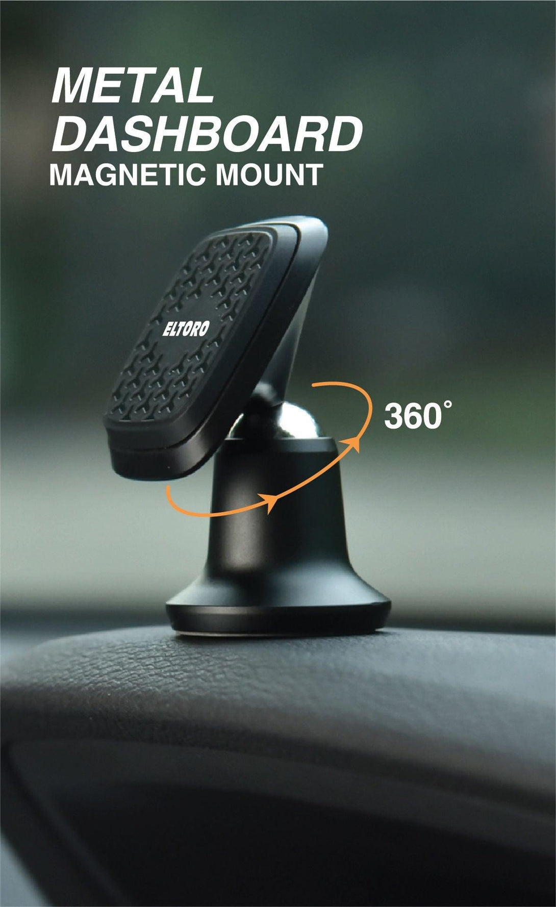 Eltoro Magnetic Metal Car Mount - Black - Tech Goods