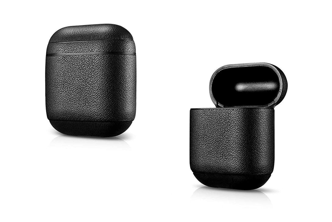 ICARER Airpods Nappa Leather Protective Case Cover - Black - Tech Goods